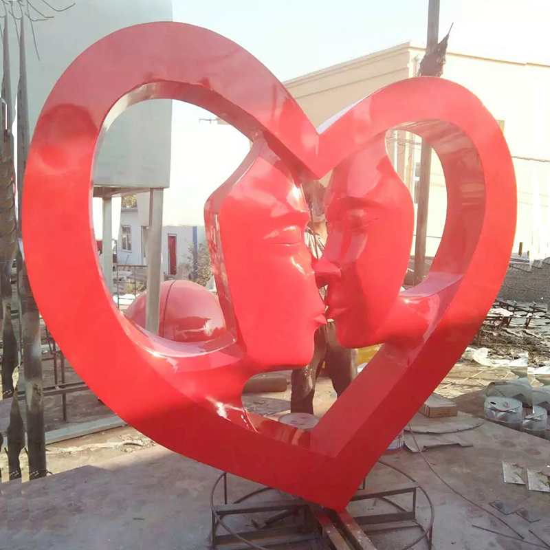 Modern Art Stainless Steel heart Sculpture For Decoration