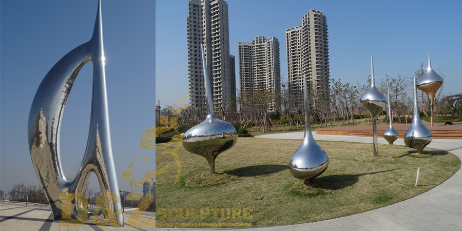 Large size famous modern stainless steel sculpture project in Qatar