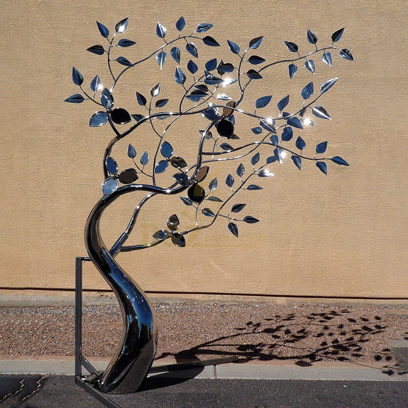 Mirror Polished Stainless Steel Tree Sculpture