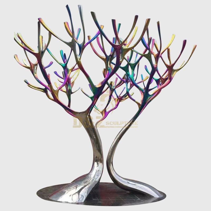 Hot sale garden decor metal yard art stainless steel tree sculpture