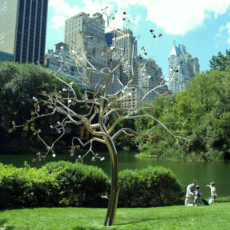 Large outdoor metal stainless steel tree sculpture for sale