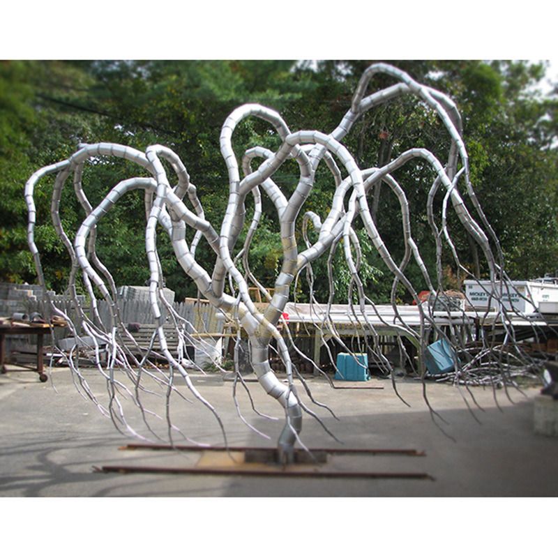Outdoor decor metal stainless steel garden tree sculpture