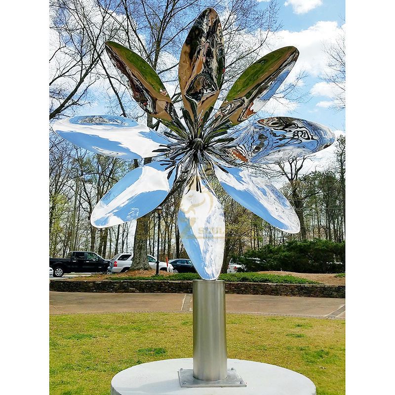 Large flower stainless steel tree metal art sculpture