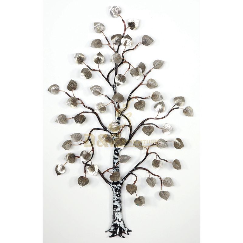 Home decoration wall art stainless steel metal tree sculpture