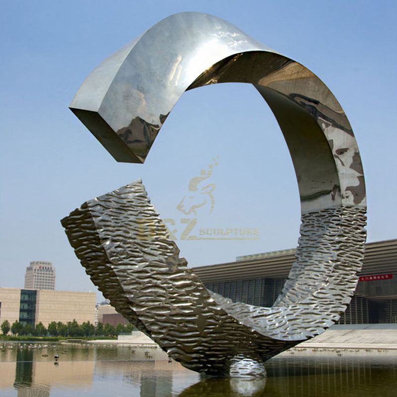 Metal abstract hollow ball modern stainless steel sculpture