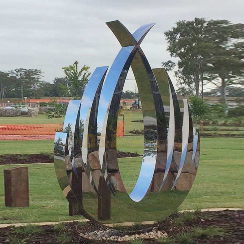 Large Outdoor Garden Sculpture Polished Stainless Steel Sculpture