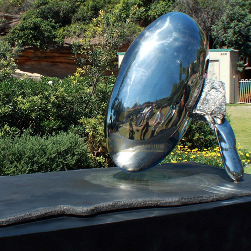 New Product Mirror Polished Stainless Steel Egg Sculpture