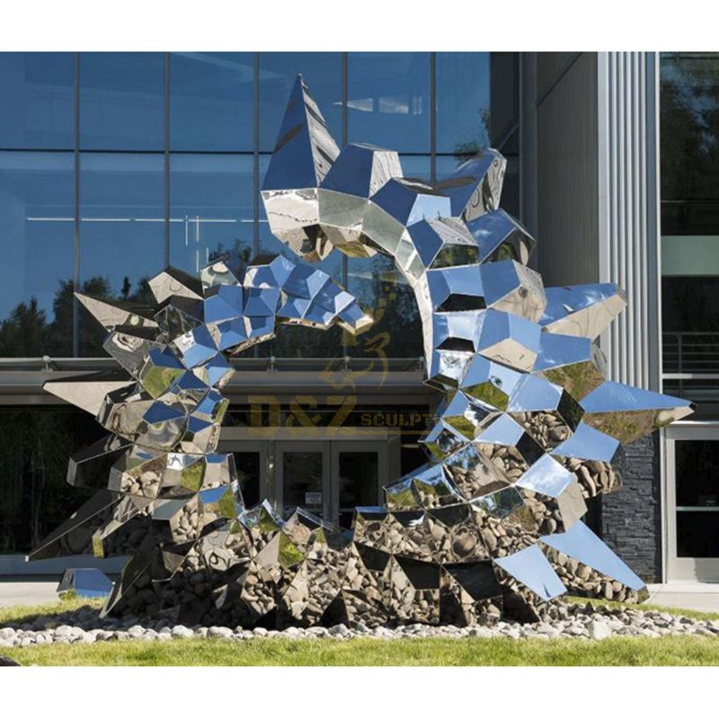 Modern Garden Decor Mirror Polished Abstract Stainless Steel Sculpture