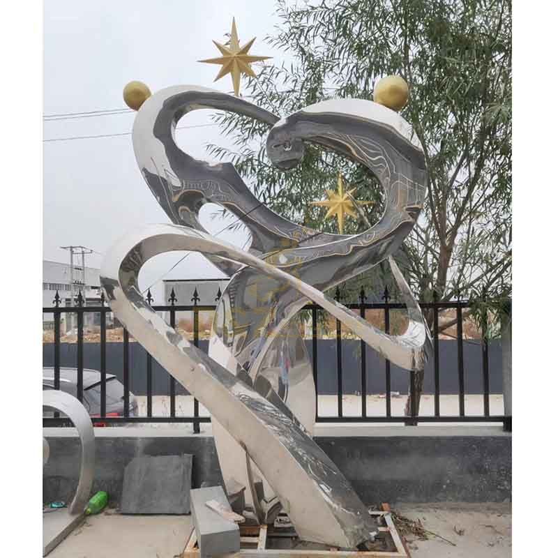 Modern Garden Decoration Polishing Abstract Stainless Steel Sculpture