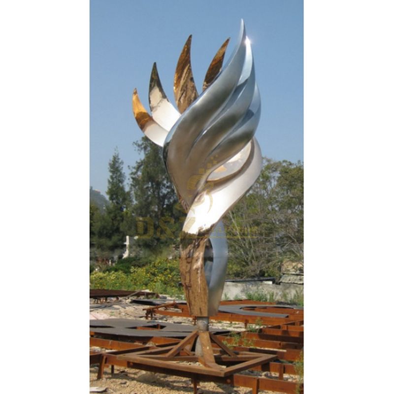 Outdoor Garden Metal Flower Statue Stainless Steel Sculpture