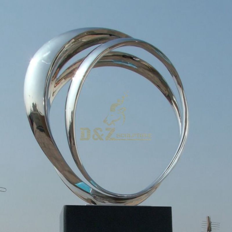 Garden Hotel Decorated Stainless Steel Ring Sculpture for Sale