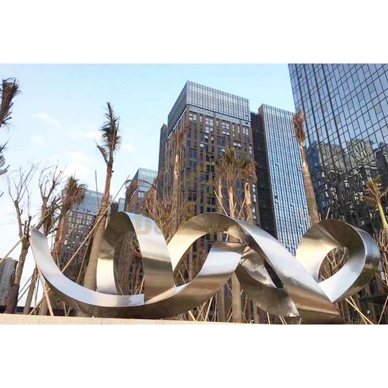 Polish 304 Mirror Polished Contemporary Sculpture Stainless Steel Sculpture