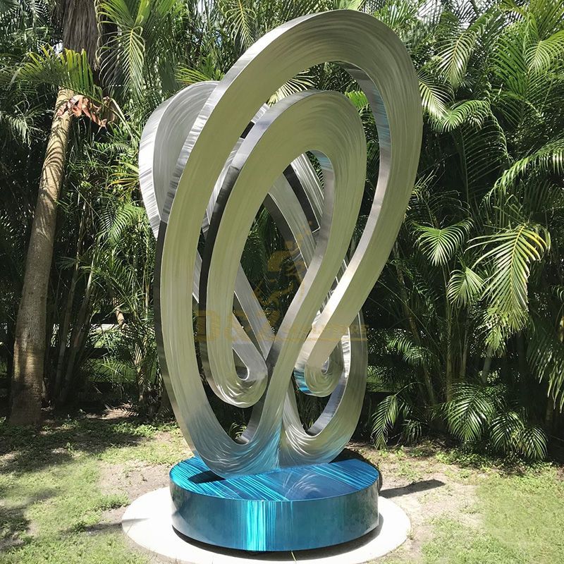 Custom Made Modern Life Size Abstract Stainless Steel Sculpture