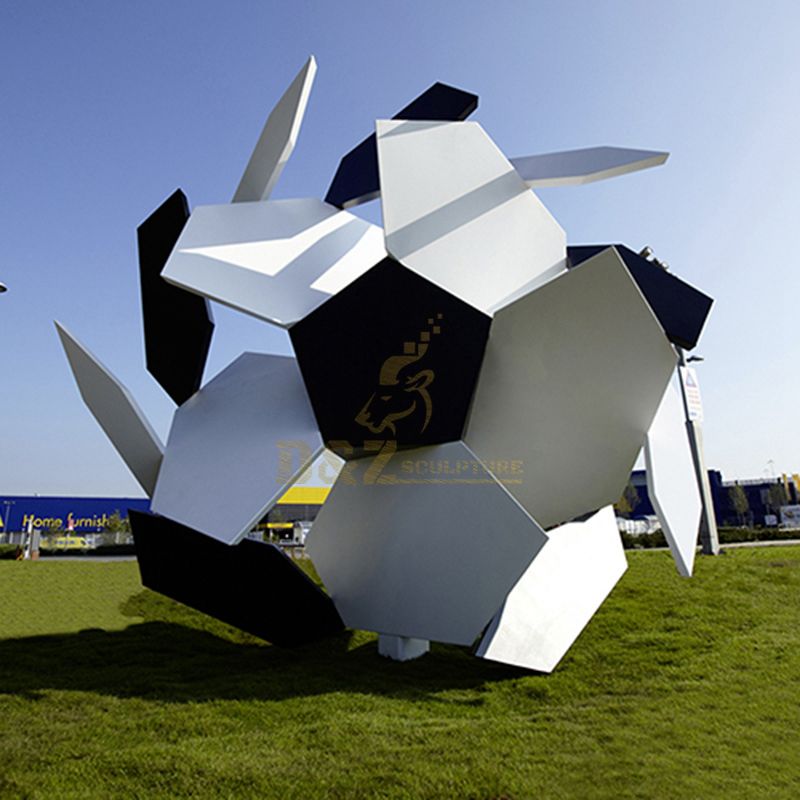 Sheet Metal Stainless Steel Football Sculpture