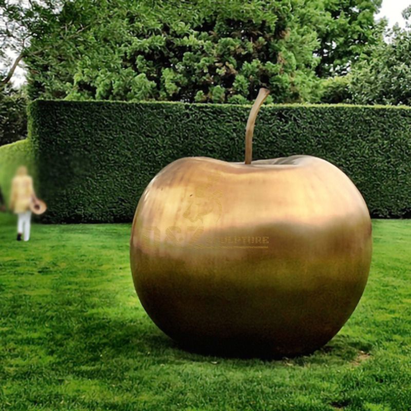 Outdoor High Polishing Stainless Steel Apple Sculpture for Sale