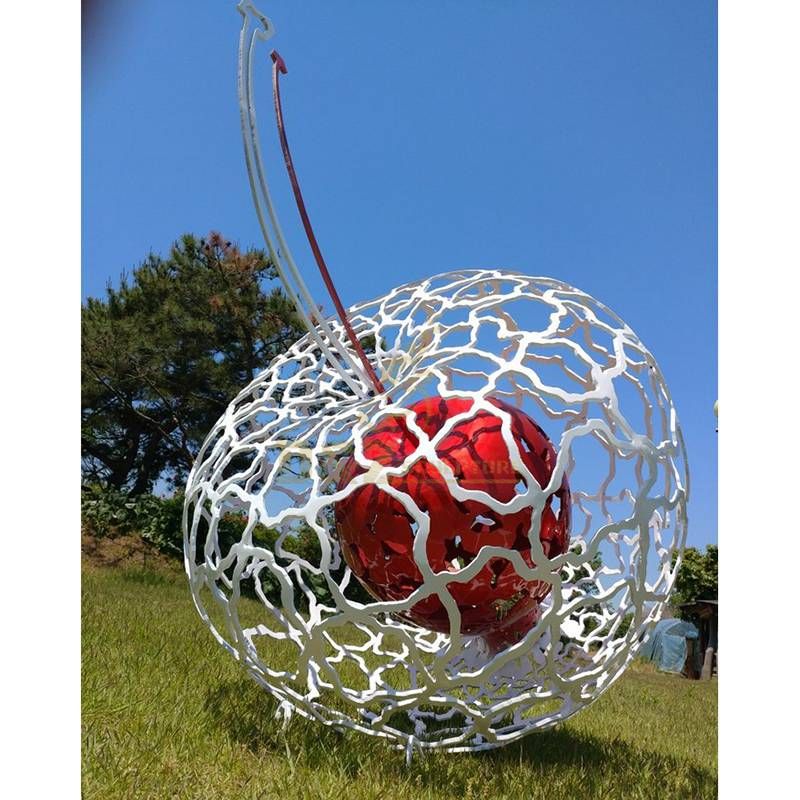 Garden Decorative Metal Stainless Steel Cherry Sculpture