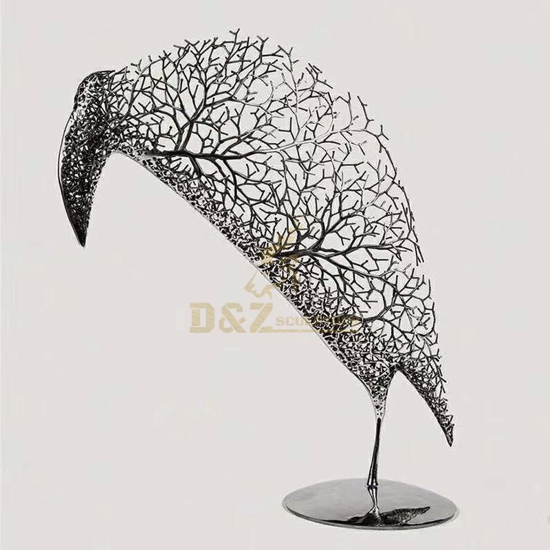 Large Stainless Steel Hollow Bird Sculpture