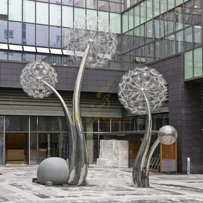 Factory Outdoor Garden Dandelion 304 Stainless Steel Tree Sculpture