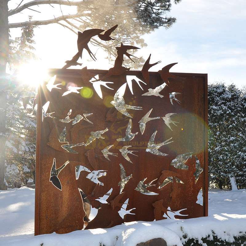 Metal Garden Sculpture Corten Steel Landscape Waterfall