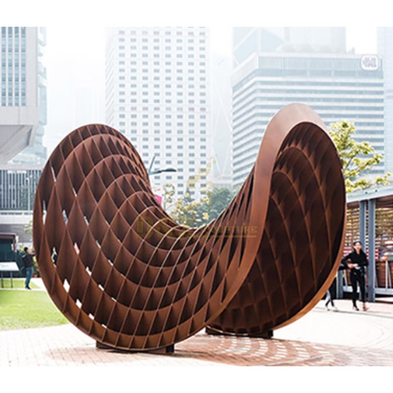 High Quality Outdoor Art Decoration Abstract Modern Corten Steel Statue