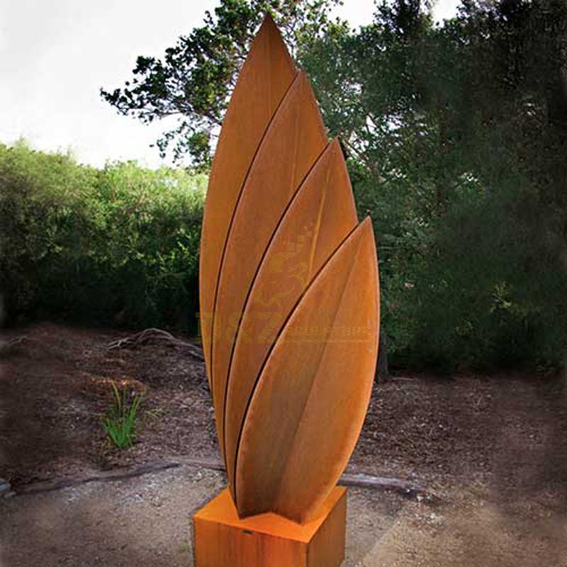 Stainless Steel Corten Steel Metal Leaf Sculpture For Garden Decoration