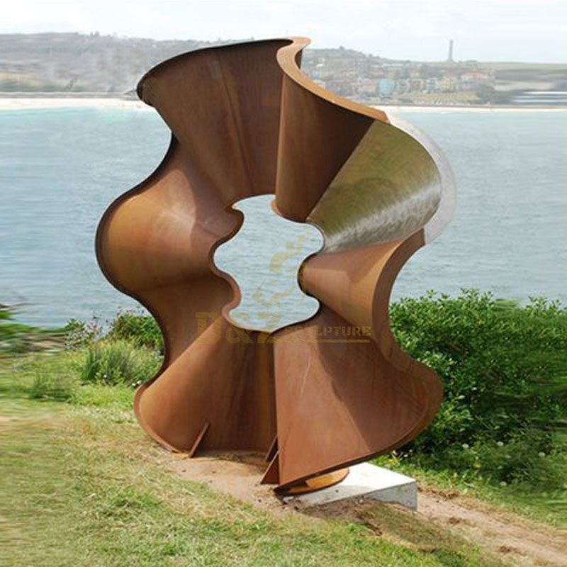 Delicate Design Rusty Corten Steel Sculpture For Garden Decor