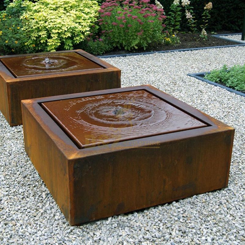 Modern Corten Steel Fountain Sculpture
