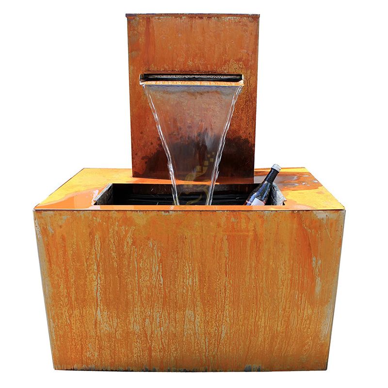 European Style Magnetic Corten Steel Waterfall Fountain Sculpture