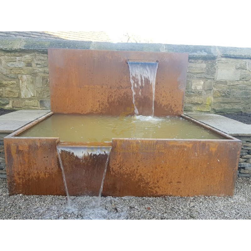 Large Garden Waterfall Corten Steel Fountain Sculptures