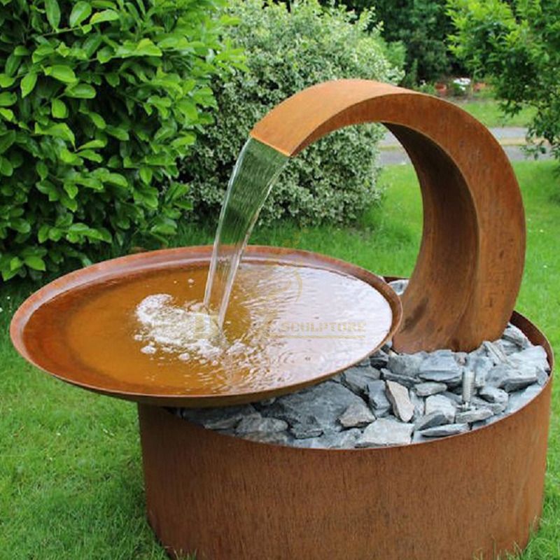 Garden Sculpture Manufactory New Design Corten Steel Garden Waterfall
