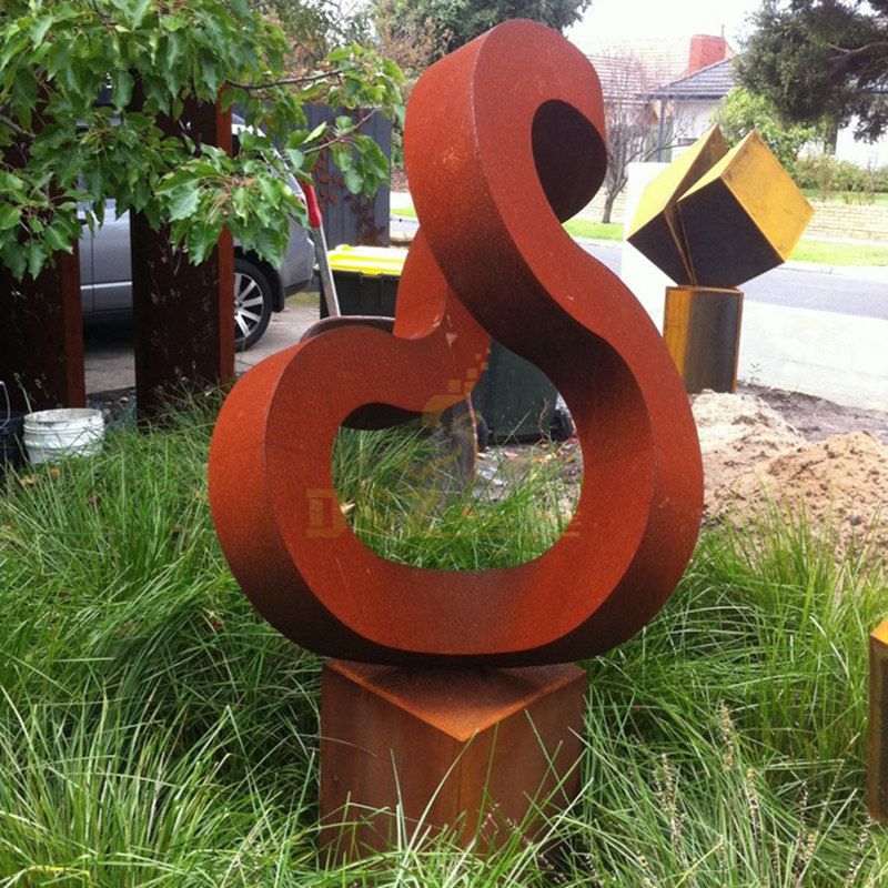 Outdoor Large Urban Art Corten Steel Geometric Metal Sculpture