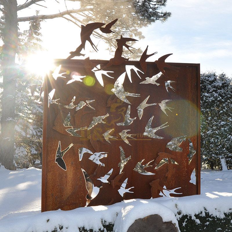 Metal Outdoor Rusty Corten Steel Screen Sculpture