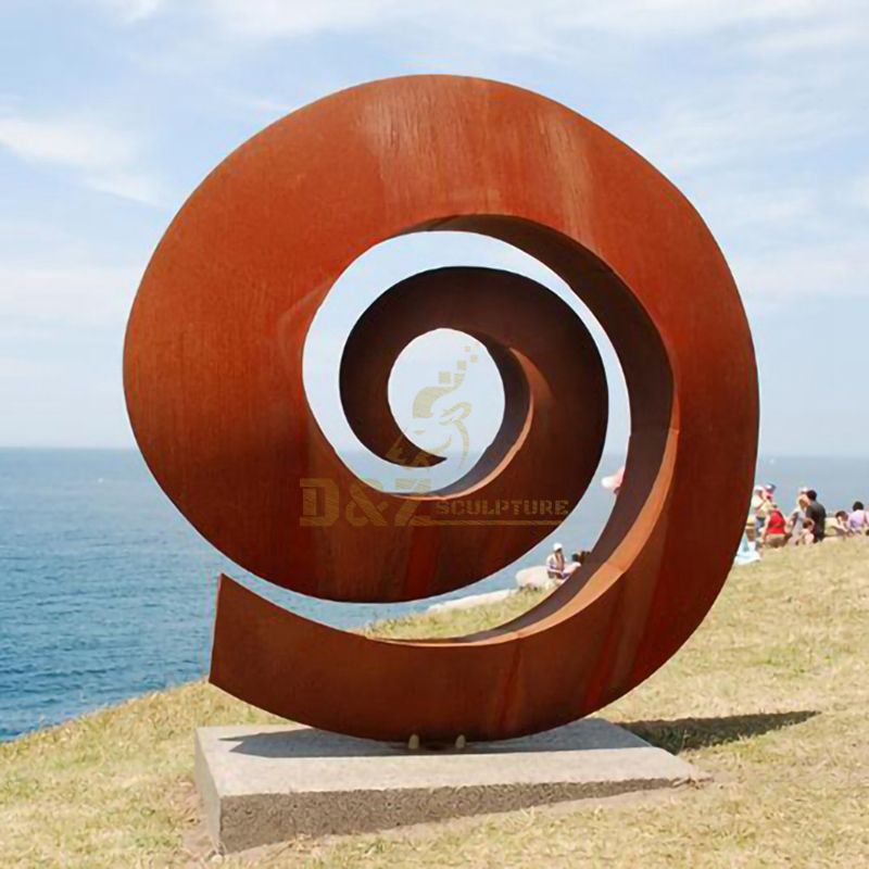 Outdoor Circle Decoration Corten Steel Sculpture