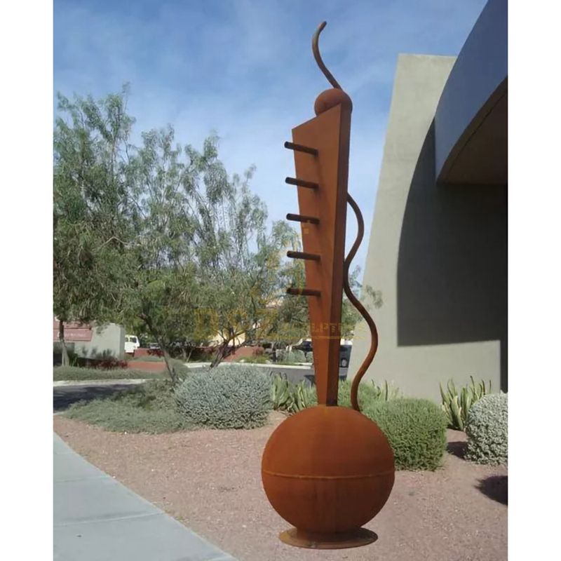 Large Size Corten Steel Abstract Figure Sculpture For Garden Decorate