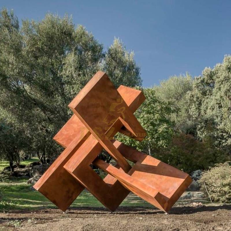 Abstract Metal Corten Steel Garden Sculpture