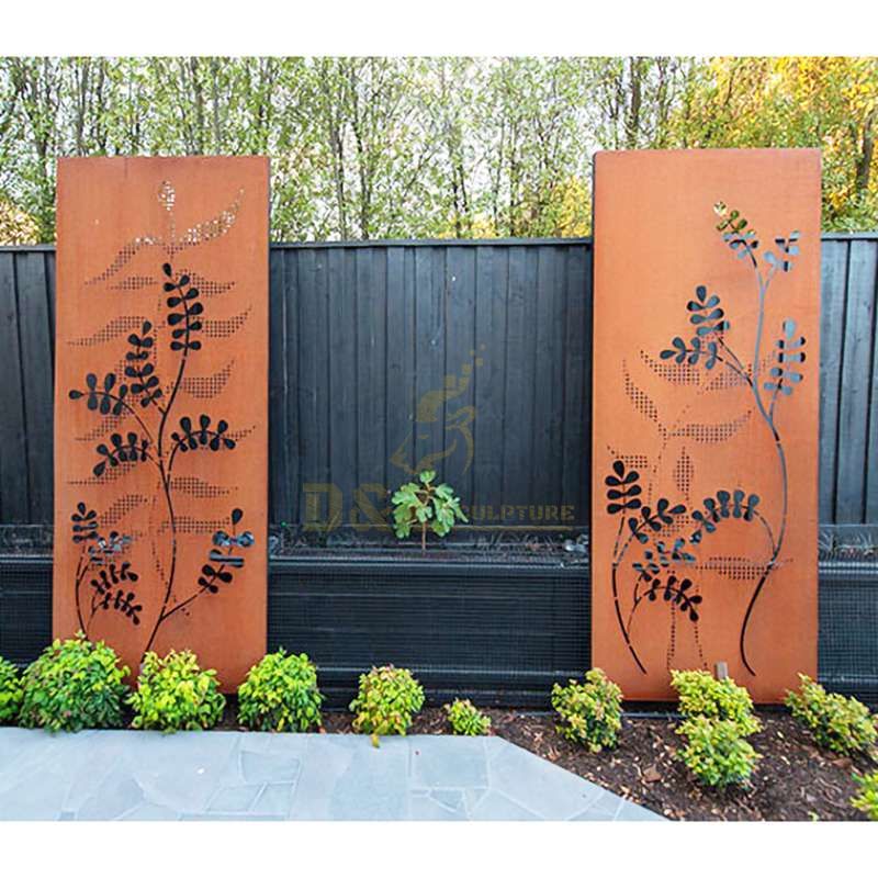 Corten Steel Garden Screens Modern Design Perforated Sculpture