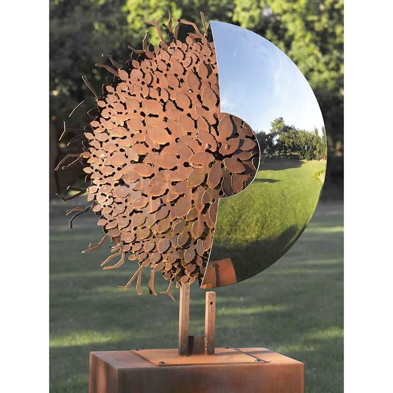 Large Corten Steel Garden Circle Design Sculpture