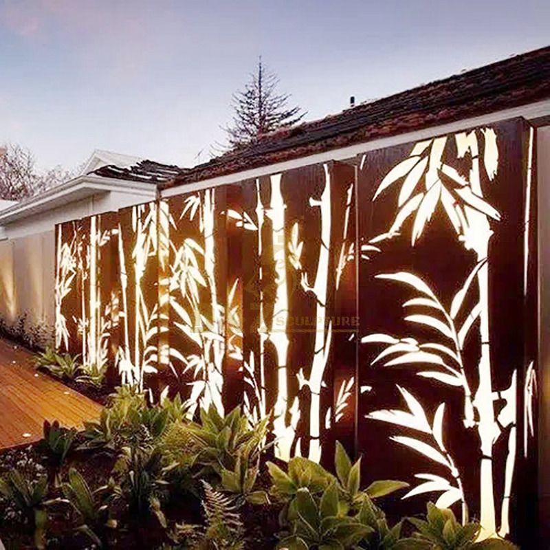 Garden Screen Decorative Corten Steel Panels Sculpture