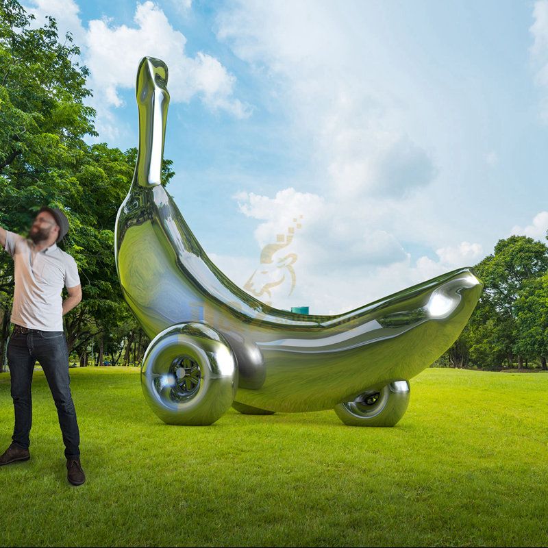 Design by famous artist Ken Kelleher Stainless Steel Outdoor Banana Sculpture