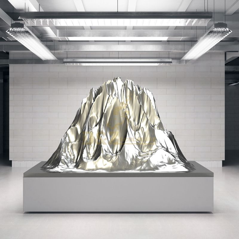 Ken Kelleher Stainless Steel Mirror Mountain Modern Sculpture