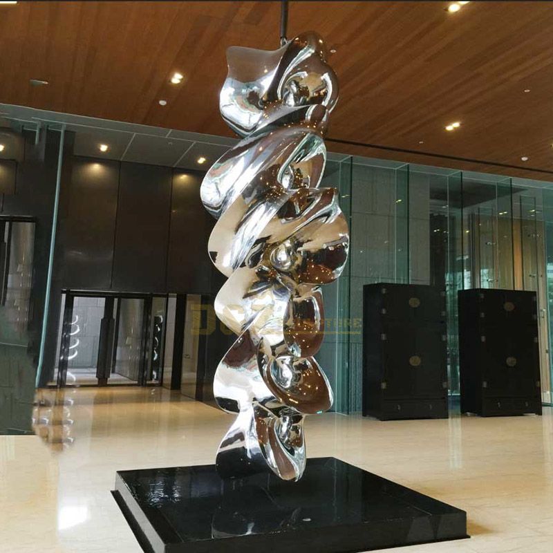 Outdoor Modern Twisted Abstract Stainless Steel Sculpture