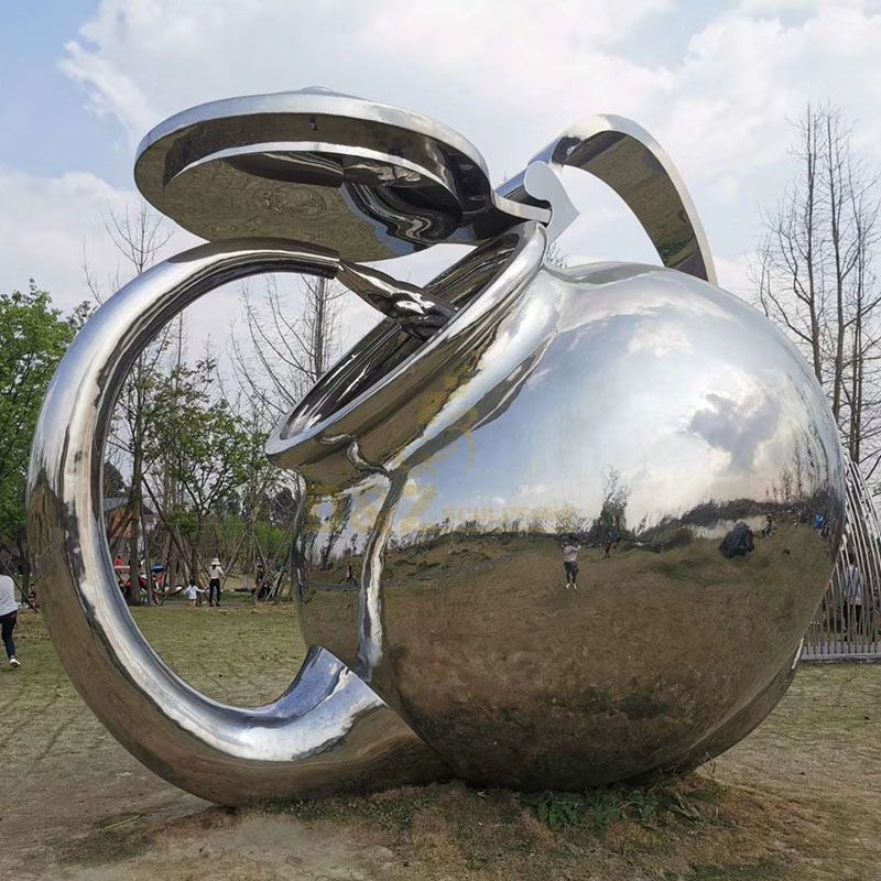 Garden Circle Stainless Steel Fountain Sculpture For Decor
