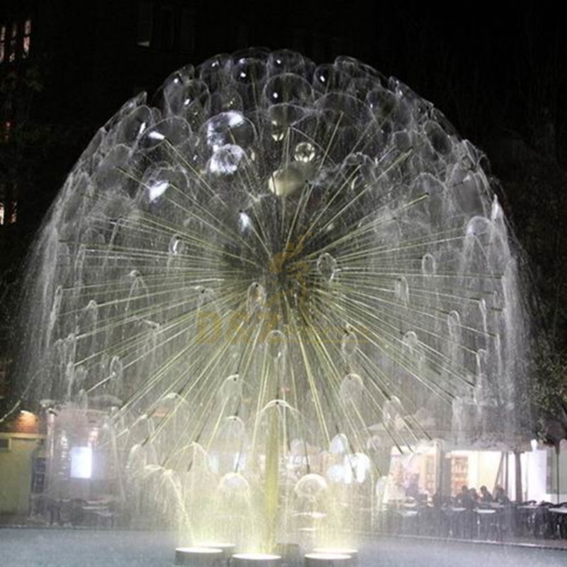 Large Stainless Steel Dandelion Sculpture Fountain For Garden Decor