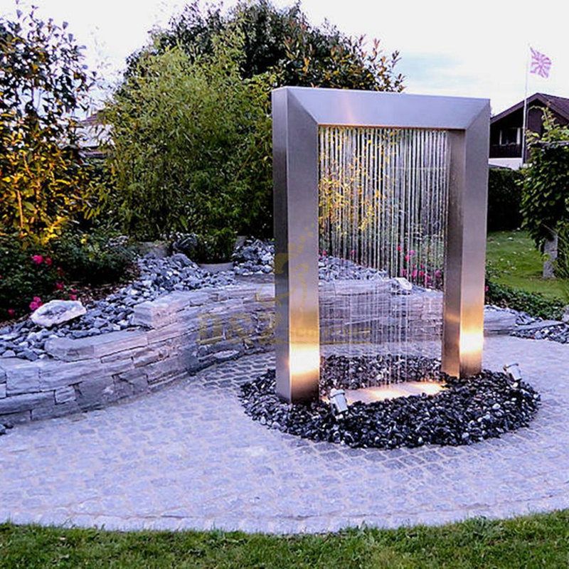 Garden stainless steel outdoor waterfall fountain for home decoration