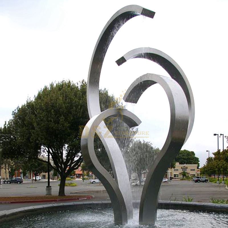 Hotel Fountain Modern Abstract 304 Stainless Steel Sculpture For Center City