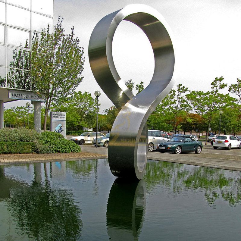High Quality Sliver Square Stainless Steel Fountain Sculpture