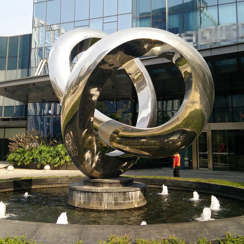 Large Stainless Steel Water Fountain Garden Metal Sculpture