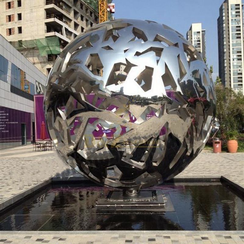 Stainless Steel Fountain Sphere Sculpture