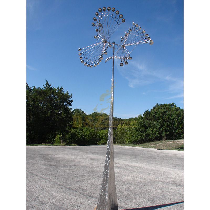 Attractive wind kinetic stainless steel modern sculpture