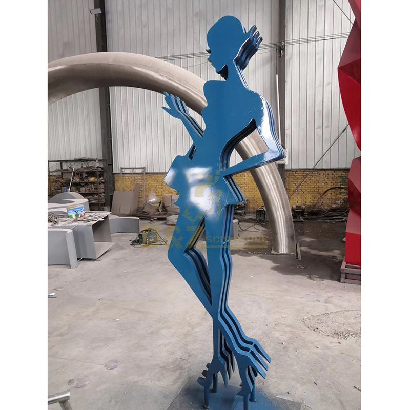 Women Artwork Metal Sculpture Stainless Steel Garden Decoration